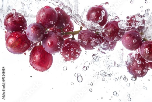 Fresh grapes floating in water, great for food and drink concepts