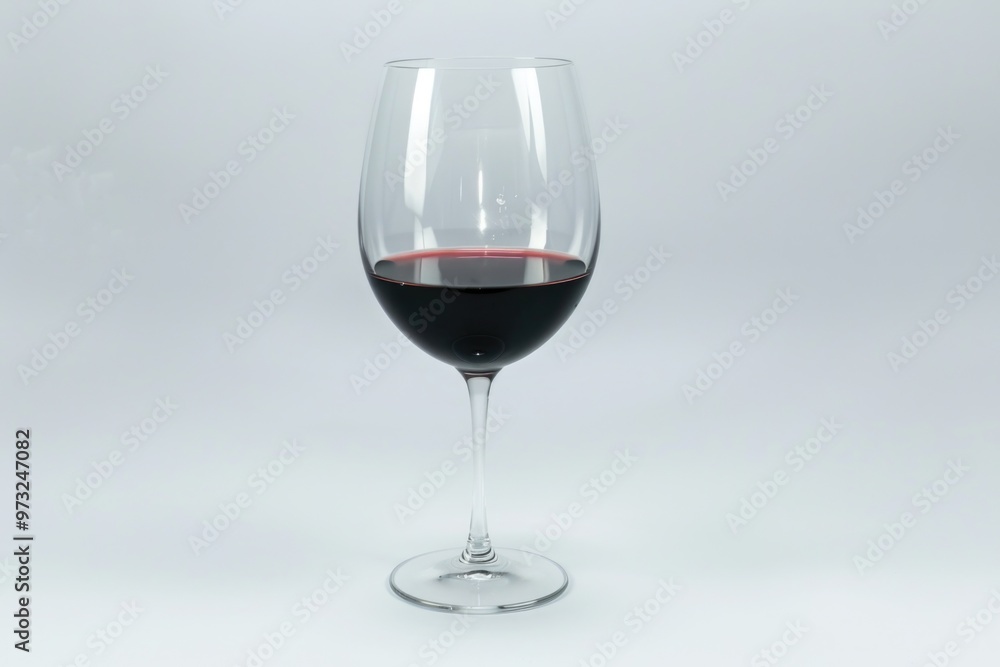 A single glass of red wine sits on a table A single glass of red wine sits on a table