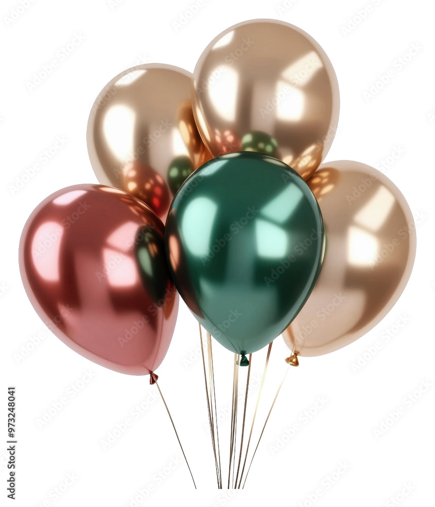 PNG Metallic balloons for festive fun PNG Metallic balloons for festive fun