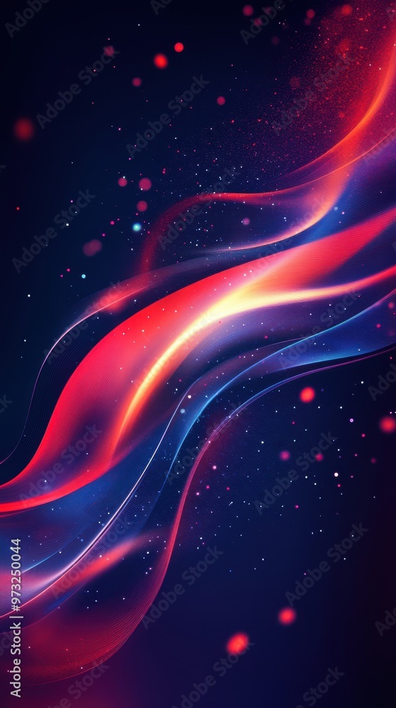 Radiant Red Gradient on Dark Blue Mobile Wallpaper with Flowing Colorful Light Lines | High Resolution Background Design Radiant Red Gradient on Dark Blue Mobile Wallpaper with Flowing Colorful Light Lines | High Resolution Background Design