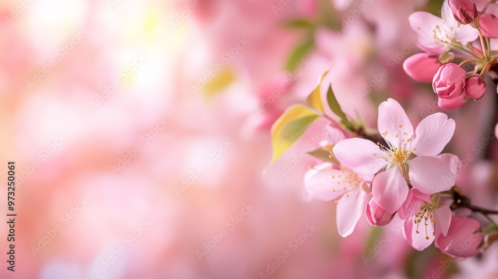 Delicate pink blooms burst with color embodying the essence of spring and renewal in nature Delicate pink blooms burst with color embodying the essence of spring and renewal in nature