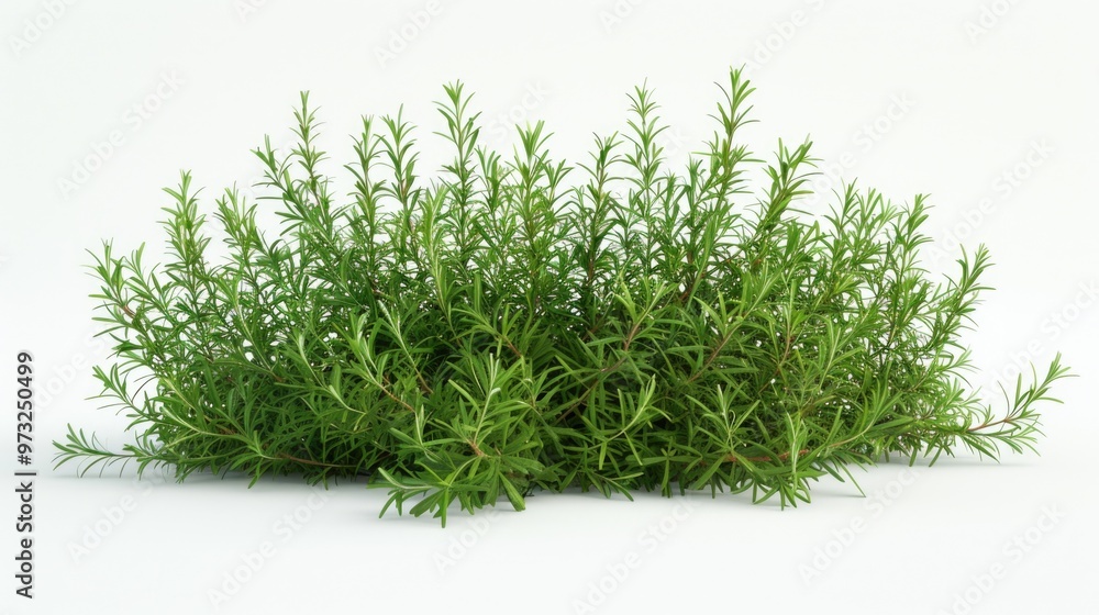 A collection of fresh green plants arranged on a clean white surface, ideal for use in nature-inspired designs and illustrations A collection of fresh green plants arranged on a clean white surface, ideal for use in nature-inspired designs and illustrations