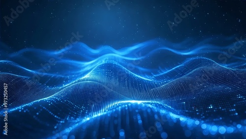 Futuristic Digital Waves with Data Flow