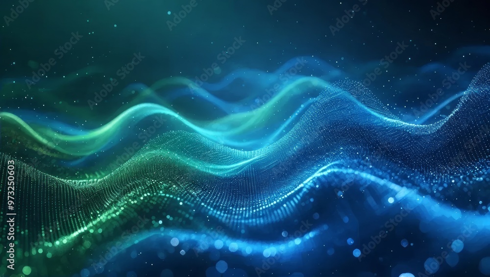 Futuristic Digital Waves with Data Flow Futuristic Digital Waves with Data Flow