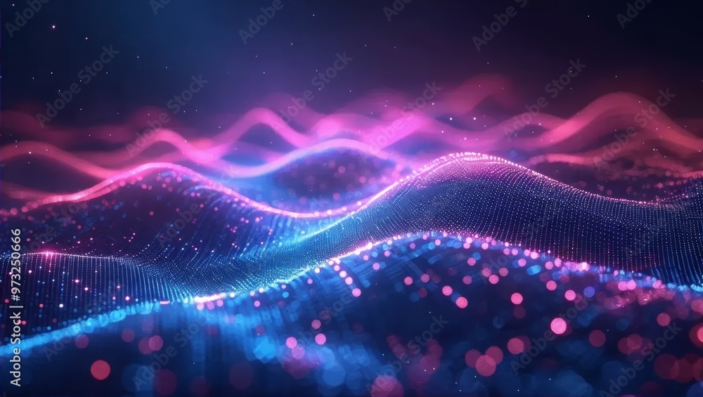 Futuristic Digital Waves with Data Flow Futuristic Digital Waves with Data Flow