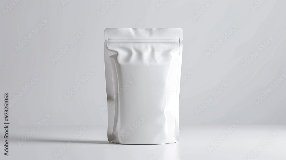 A white bag of food sits on top of a table, perfect for use in scenes about mealtime or snacks A white bag of food sits on top of a table, perfect for use in scenes about mealtime or snacks