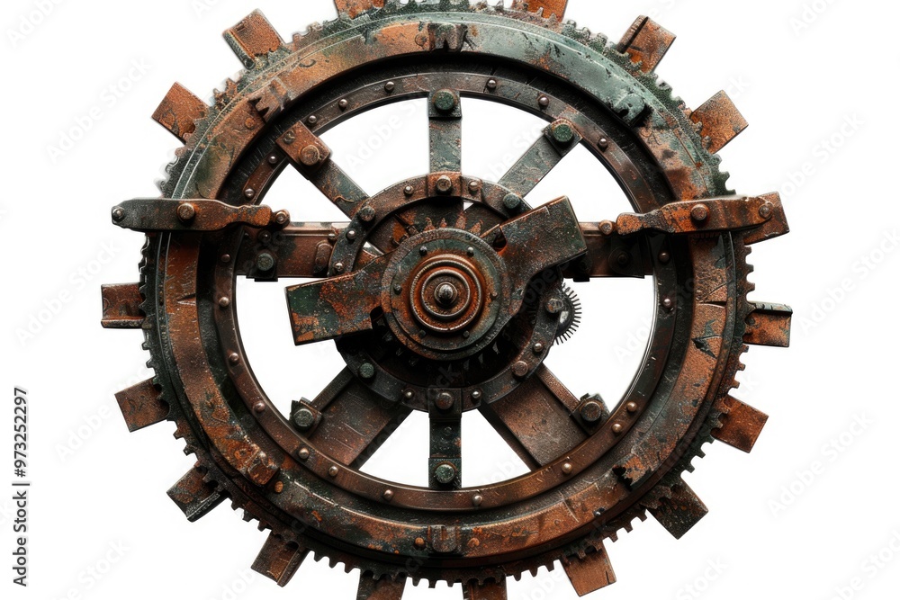 Obraz premium A detailed view of clock gears and mechanisms