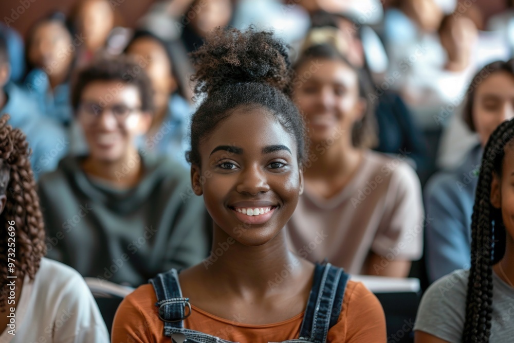 A group of young women seated in front of an audience, likely for a performance or presentation A group of young women seated in front of an audience, likely for a performance or presentation