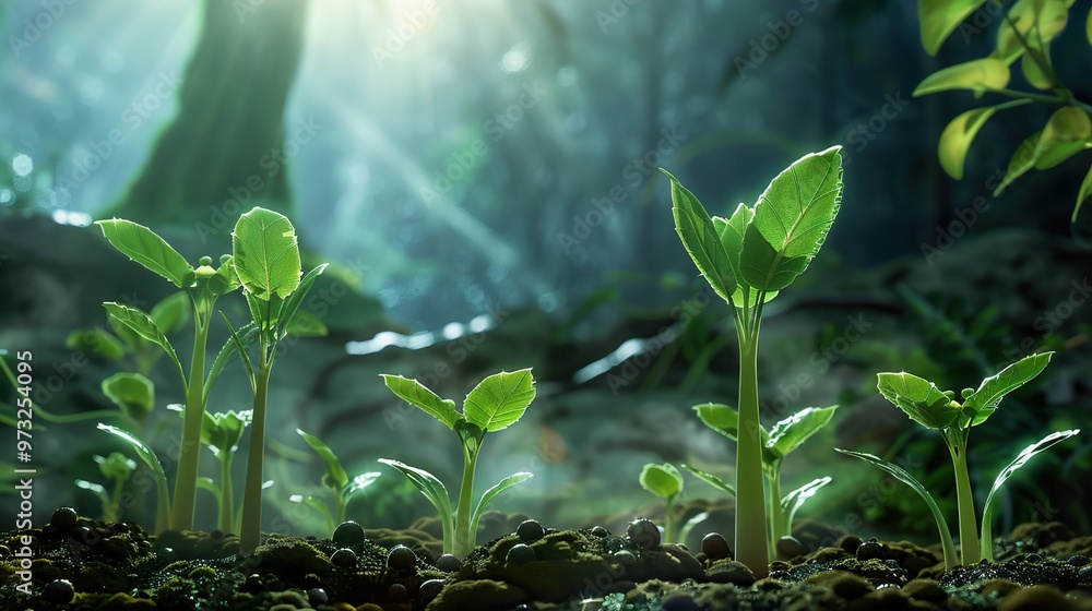Green Shoots Emerging in the Forest: A Symbol of New Life Green Shoots Emerging in the Forest: A Symbol of New Life