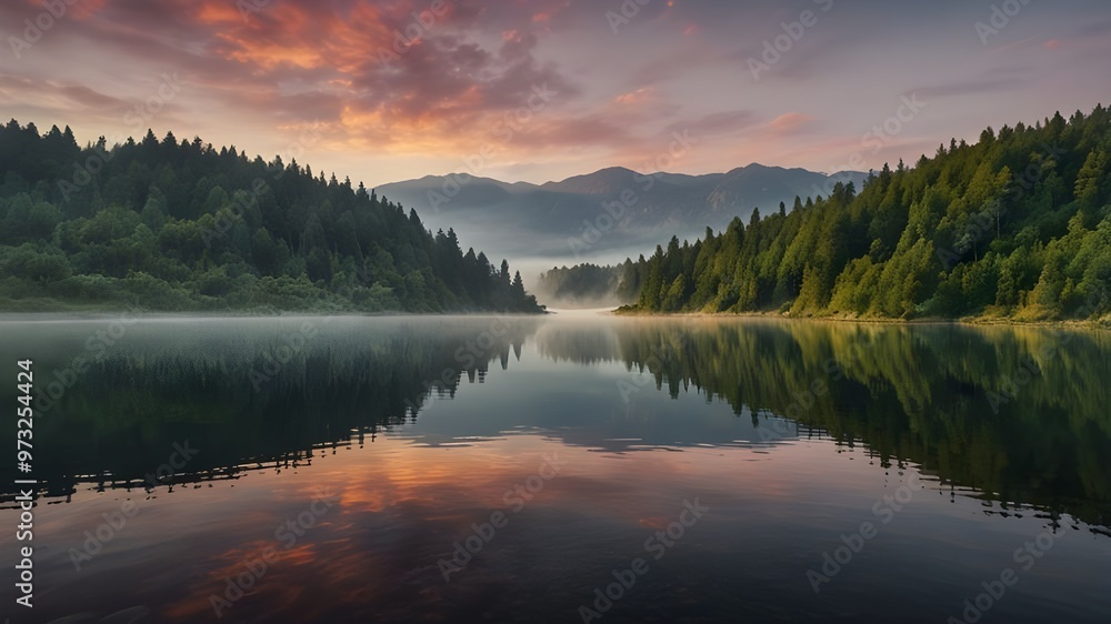 High clouds sunlight blue skies fog with shadows all in the beauty of nature and landscape Generative AI High clouds sunlight blue skies fog with shadows all in the beauty of nature and landscape Generative AI