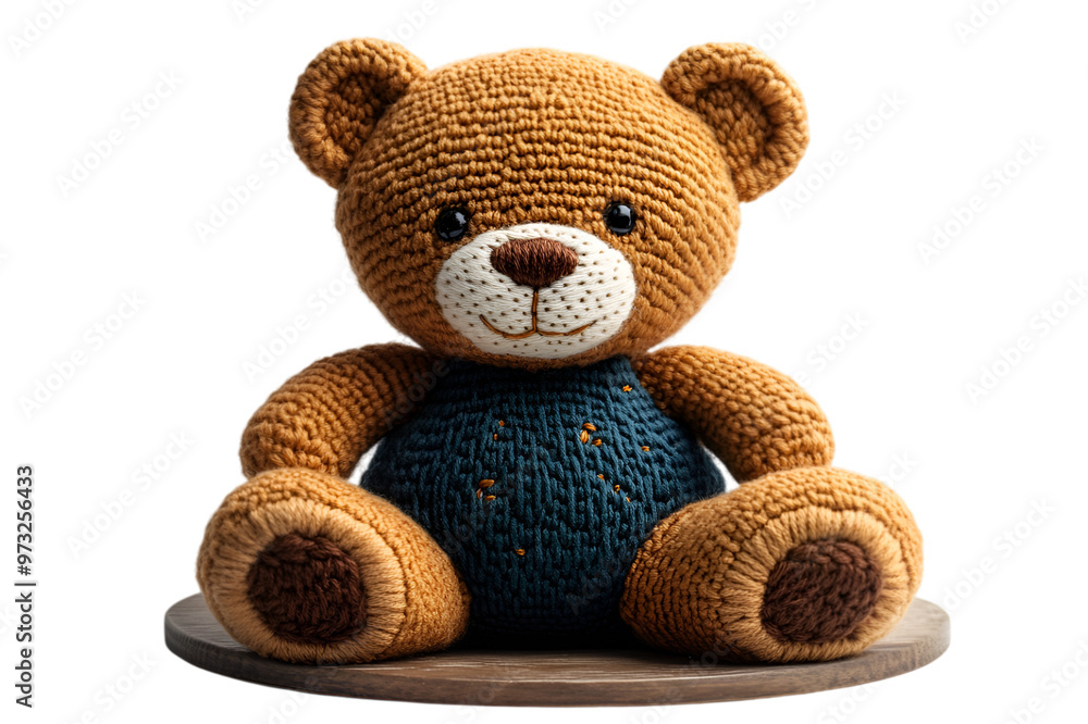 a stuffed bear on a plate
a stuffed bear on a plate