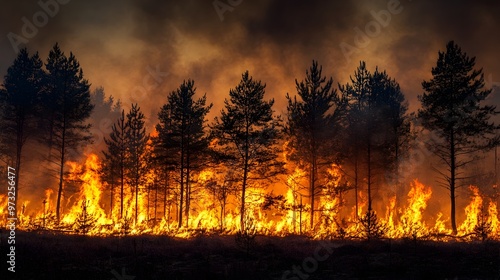 Dry Forest Landscape with Increased Wildfire Risk from Climate Change