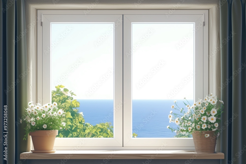 White window in the room interior White window in the room interior