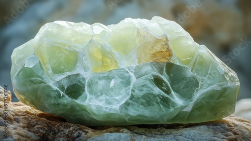 Detailed view of prehnite s...