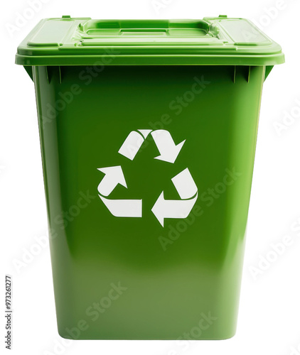 PNG Green recycling bin ready for everyday use at home photo