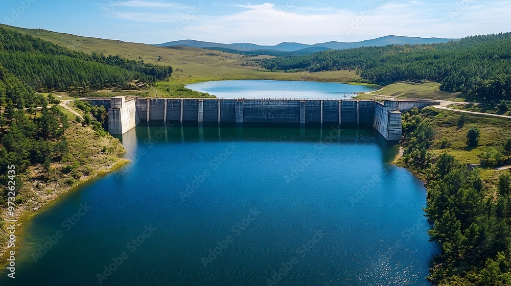 Storing Water in Dams Helps Mitigate Effects of Drought in Rural Countryside Landscape Storing Water in Dams Helps Mitigate Effects of Drought in Rural Countryside Landscape