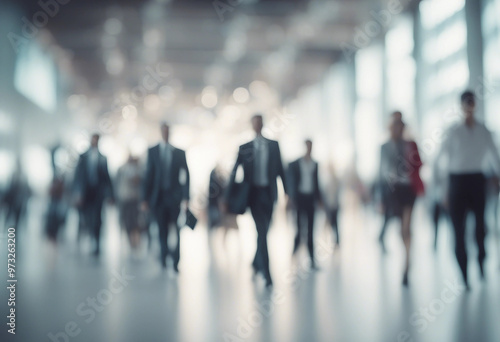 Wallpaper Mural Blurred figures of business professionals strolling at an expo conference or within a contemporary hBlurred figures of business professionals strolling at an expo conference or within a contemporary h Torontodigital.ca