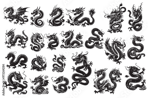 Chinese Dragon Silhouette 