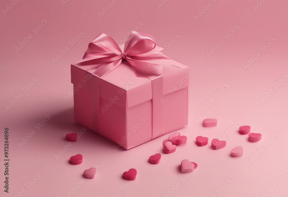 Collection of pink valentines gift box with heart shaped Collection of pink valentines gift box with heart shaped