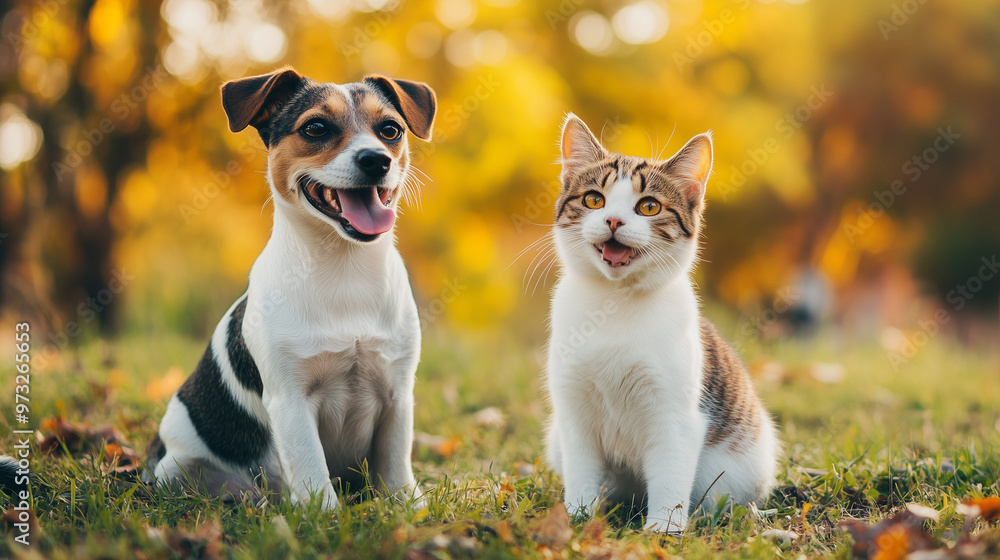 Dog and cat, best friend. Dog and cat, best friend.