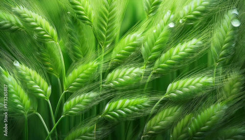 macro photo of wheat leaf