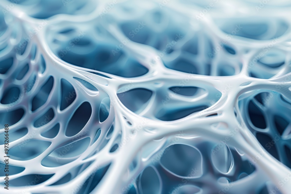 A blue and white image of a skeleton with holes in it, generative ai image A blue and white image of a skeleton with holes in it, generative ai image