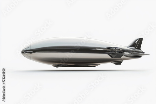 A full-length airship isolated on a white background
