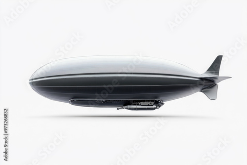 A full-length airship isolated on a white background