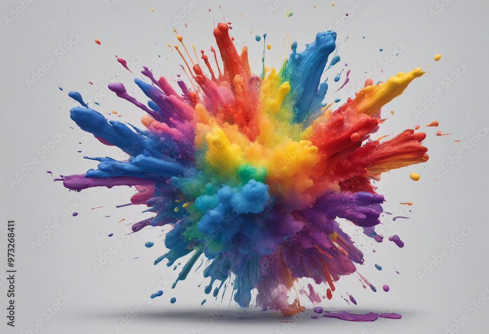 Explosion of pride rainbow paint isolate Explosion of pride rainbow paint isolate