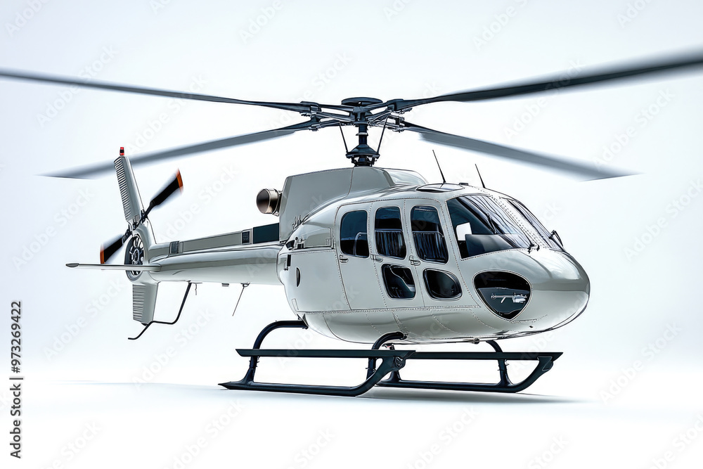 A lightweight helicopter isolated on a white background