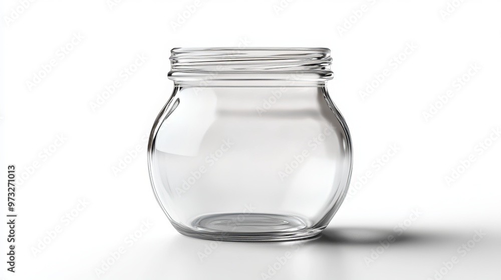 Glass jar photographed on white with cutout path for placement manipulation purposes. Glass jar photographed on white with cutout path for placement manipulation purposes.