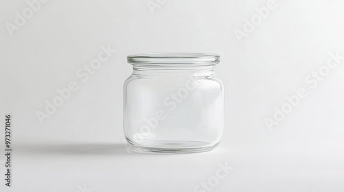 Glass jar photographed on white with cutout path for placement manipulation purposes. 