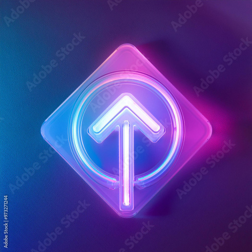 Neon signage, arrow, target designator photo