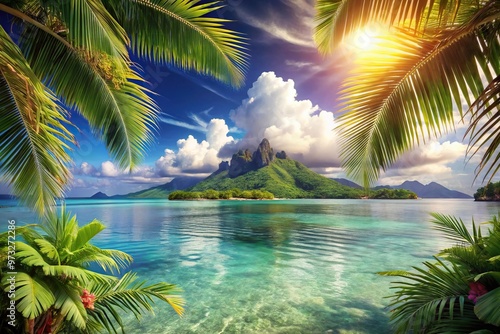 Abstract tropical Polynesian art background photo