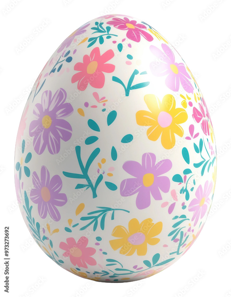 PNG Floral-patterned Easter egg display PNG Floral-patterned Easter egg display