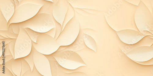 Elegant seamless pattern with overlapping beige leaves, creating a subtle and soft texture. Perfect for sophisticated and minimalist designs that need a natural touch.