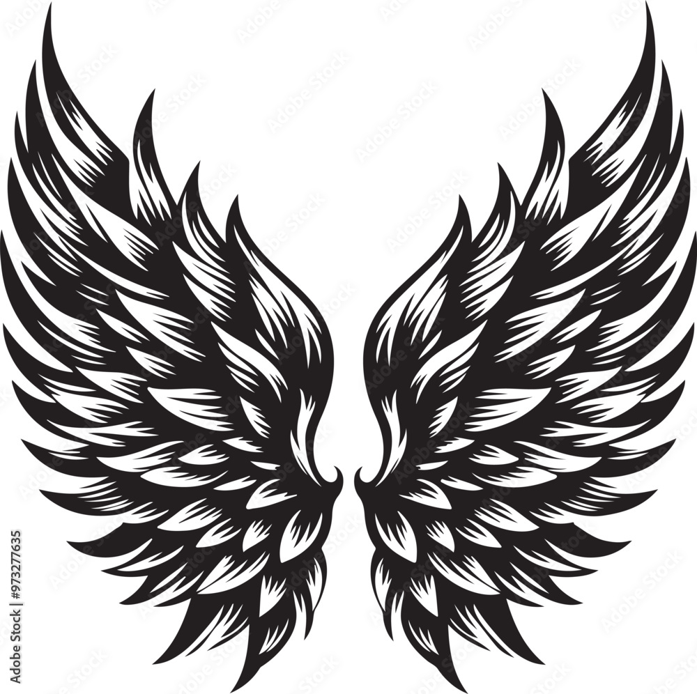 Obraz premium Wings vector silhouette