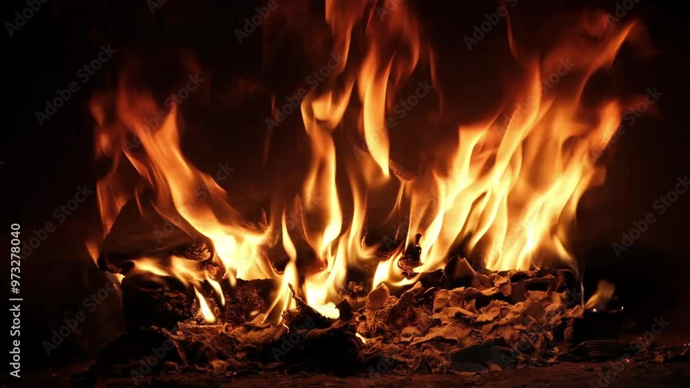 Dramatic and captivating flames are vividly captured in stunning, vibrant detail Dramatic and captivating flames are vividly captured in stunning, vibrant detail