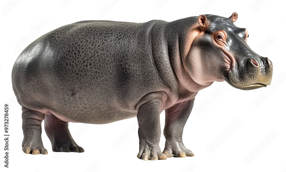 PNG Realistic model of a hippopotamus in a studio PNG Realistic model of a hippopotamus in a studio