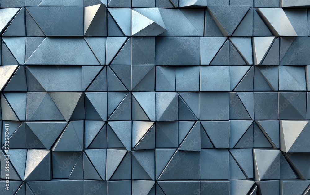 Futuristic, High Tech, colored background, with a triangular block structure. Wall texture with a 3D triangle tile pattern. 3D render Futuristic, High Tech, colored background, with a triangular block structure. Wall texture with a 3D triangle tile pattern. 3D render