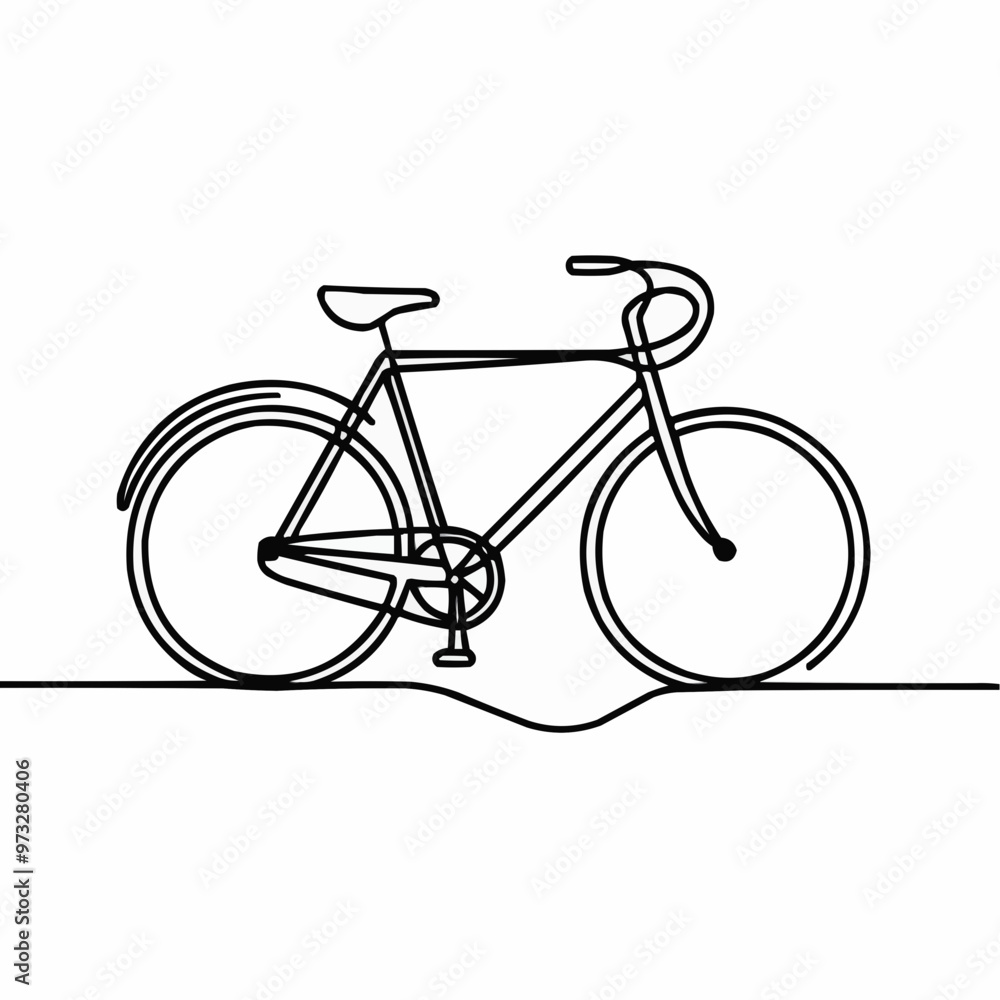Fototapeta premium Minimalist Bicycle Line Art