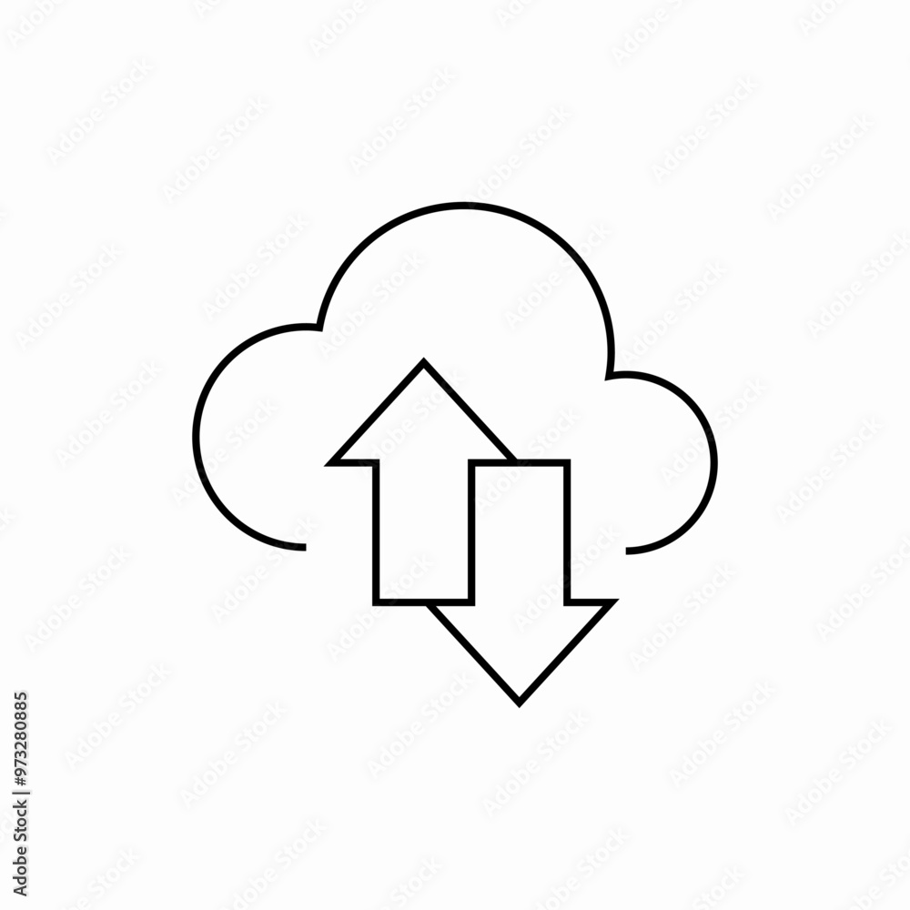 cloud upload download icon sign vector cloud upload download icon sign vector