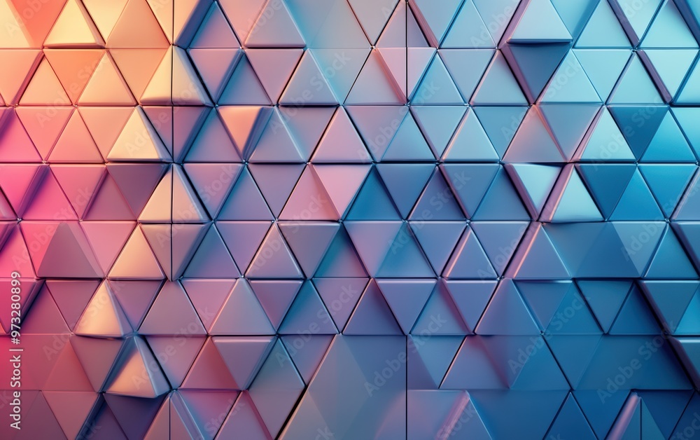 Futuristic, High Tech, colored background, with a triangular block structure. Wall texture with a 3D triangle tile pattern. 3D render Futuristic, High Tech, colored background, with a triangular block structure. Wall texture with a 3D triangle tile pattern. 3D render