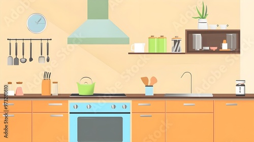 A bright indoor kitchen with clean lines, minimalist decor, and a light solid color background perfect for recipe blogs