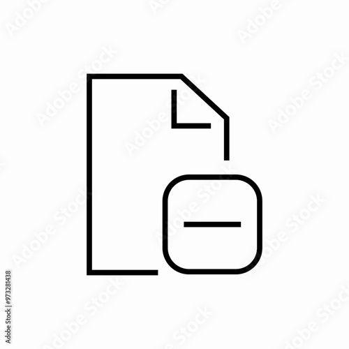 document file remove icon sign vector