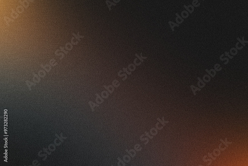 Grainy gradient background in dark and orange color. noise texture. abstract orange and black gradient. background design. background with space for design