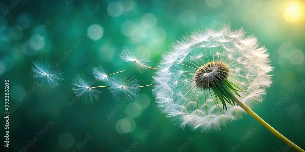 Close-up shot of dandelion blowing in the wind Close-up shot of dandelion blowing in the wind