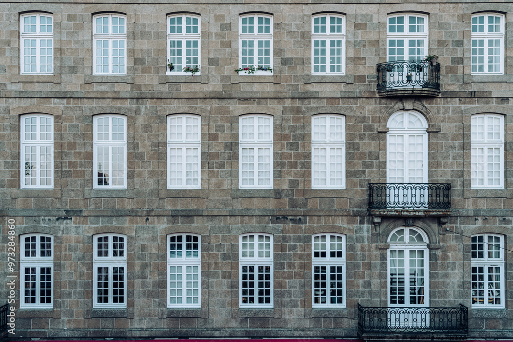 Fototapeta premium French style building wall exterior background