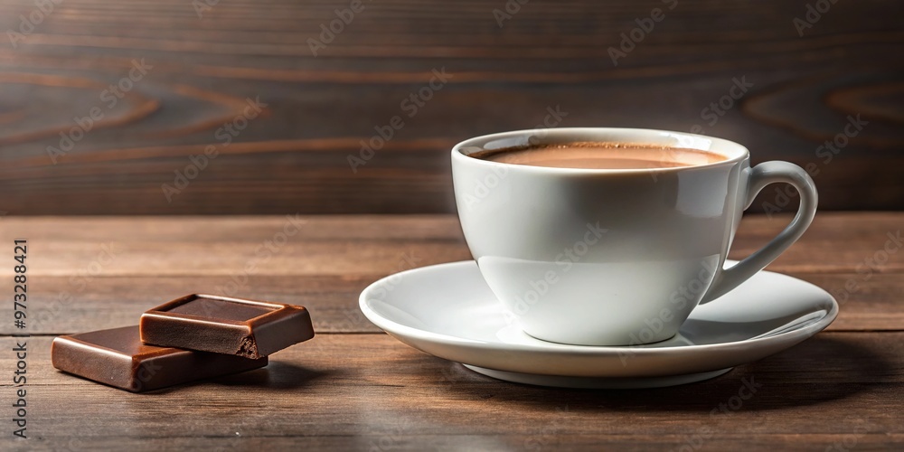 coffee and chocolate pairing on a wooden table