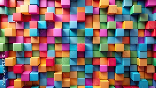 Wallpaper Mural Colorful abstract geometric background with textured rectangular blocks Torontodigital.ca